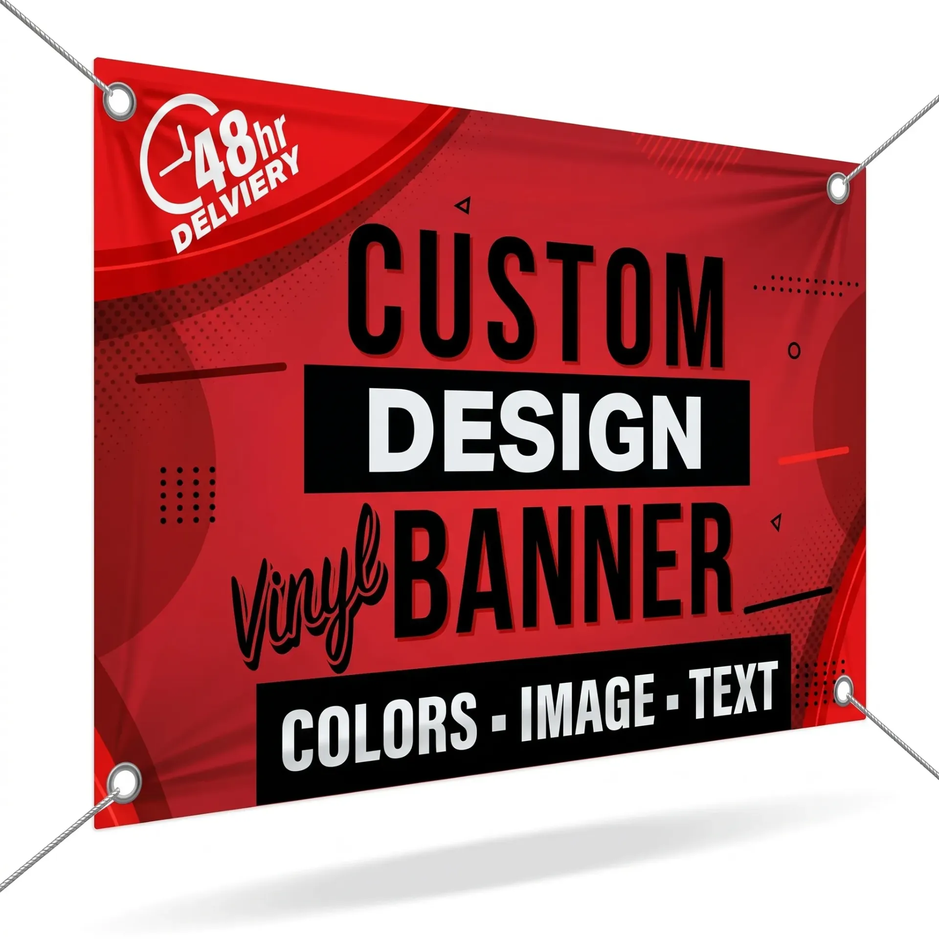 Vinyl Banner (100 x 50cm, 4 corners, 1.5 inches top & bottom)
